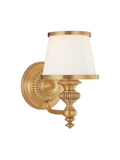 Milton 1-Light Bath Sconce in Flemish Brass.